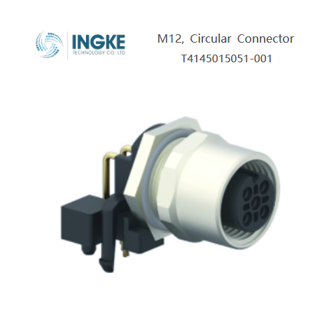 T4145015051-001, Circular Metric Connectors, M12, 5 Position, Plug, Female, Sock
