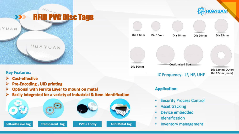 Various Size PVC RFID Coin Disc Tags 4