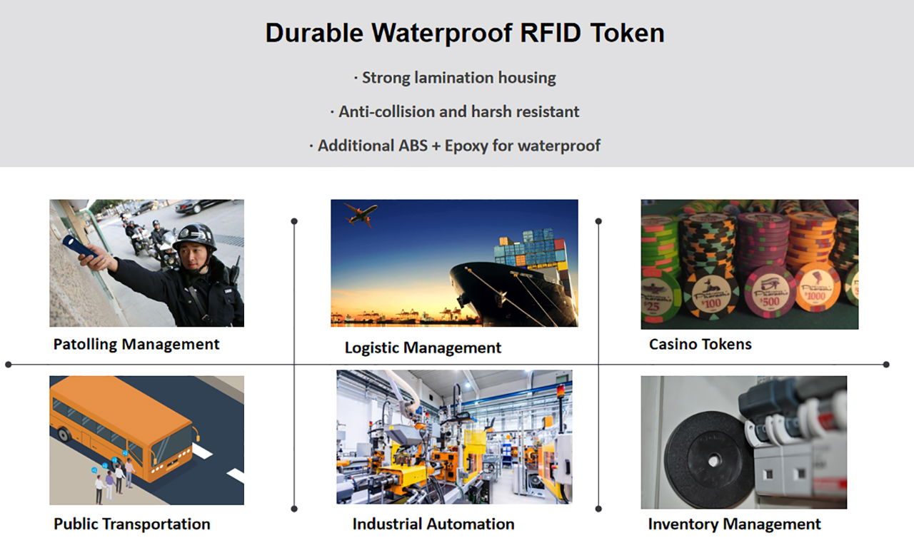 Durable Waterproof ABS RFID Coin Token Tag 5