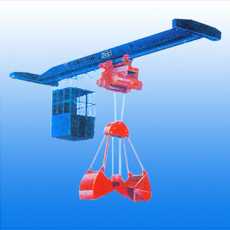 5 Ton Wireless Single Beam Bridge Crane With Electric Hydraulic Double Flap Grab 2