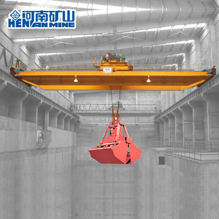 5/5 Ton Electric Double Girder Overhead Crane with Hook and Grab 