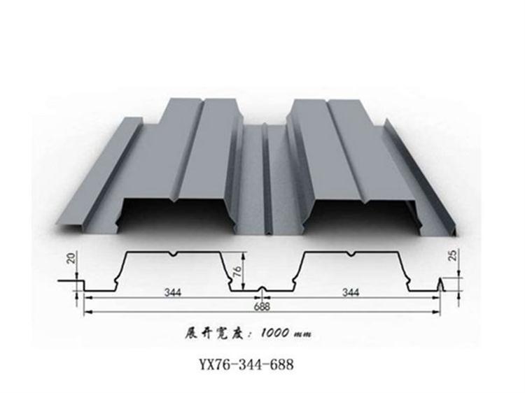 江苏海安建筑钢构厂家YX76-344-688开口楼承板