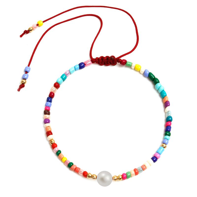 Handmade Colorful Miyuki Beads Bracelet Natural Pearl Charm Adjustable Braided B 2