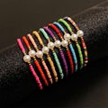 Handmade Colorful Miyuki Beads Bracelet Natural Pearl Charm Adjustable Braided B 1