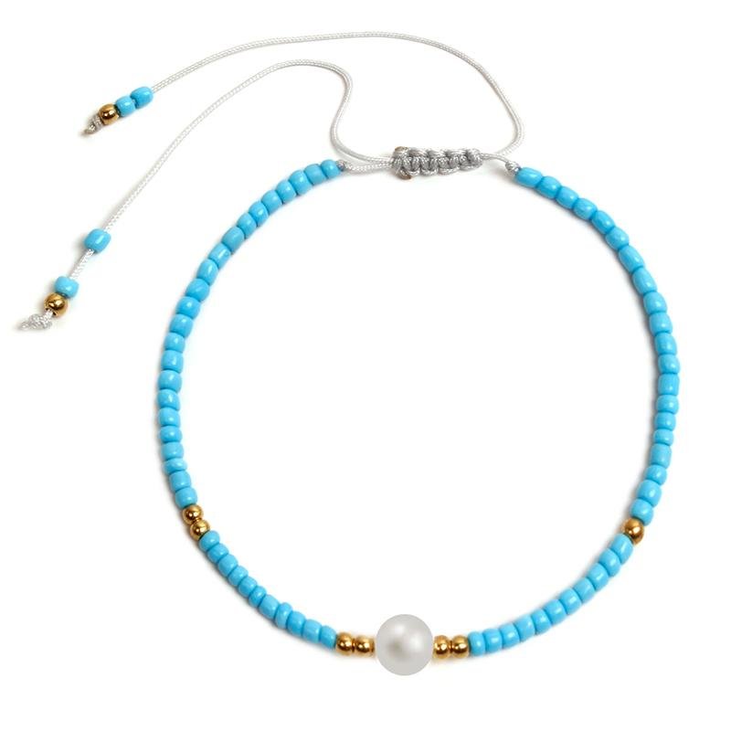Handmade Colorful Miyuki Beads Bracelet Natural Pearl Charm Adjustable Braided B 3