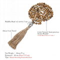 108 Mala Prayer Beads Agate Stone Hand Knotted Tassel Necklace With Buddha 5