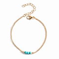 Elegant woman jewelry turquoise bead bracelet dainty birthstone chain bracelet