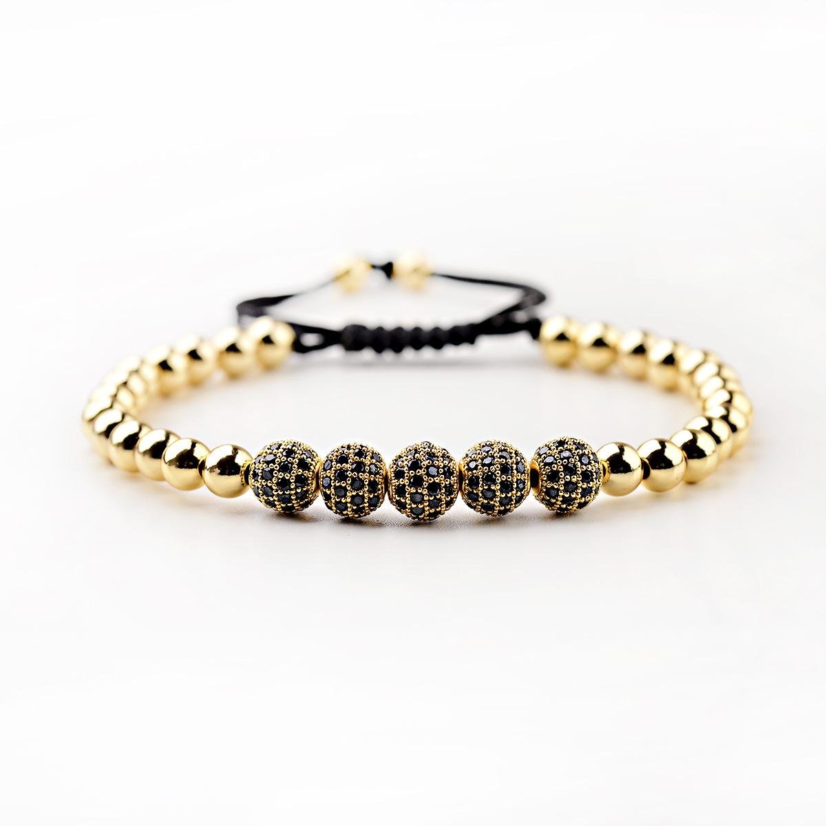 Fashion jewelry copper beads bracelet with micro zircon Ball adjustable bracelet