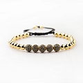 Fashion jewelry copper beads bracelet with micro zircon Ball adjustable bracelet