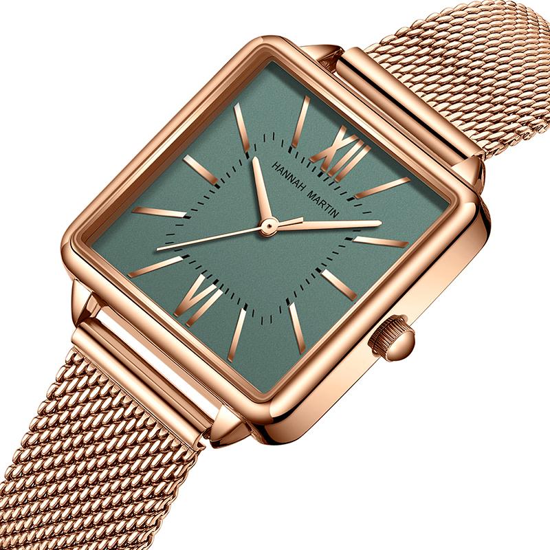 Fashion Luxury Lady's Quartz Wrist Stainless Steeel Strap Square Watches