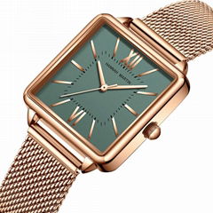 Fashion Luxury Lady's Quartz Wrist Stainless Steeel Strap Square Watches