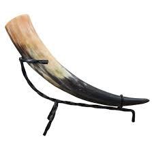 Drinking Horn with Iron Stand