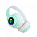 BG66BT-LED Bluetooth Wireless Headphone Soft Wear Earphone Heavy Bass Headset