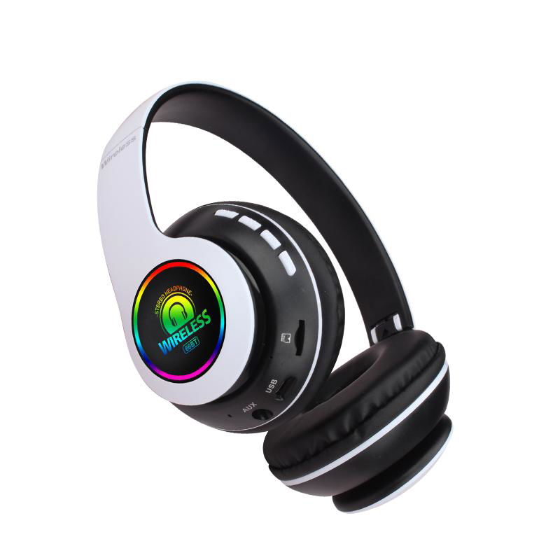 BG66BT-LED Bluetooth Wireless Headphone Soft Wear Earphone Heavy Bass Headset 2