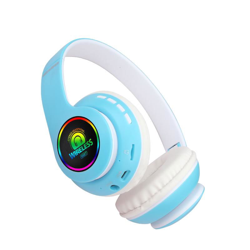BG66BT-LED Bluetooth Wireless Headphone Soft Wear Earphone Heavy Bass Headset 3