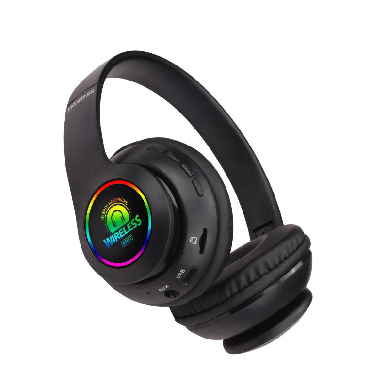 BG66BT-LED Bluetooth Wireless Headphone Soft Wear Earphone Heavy Bass Headset 5