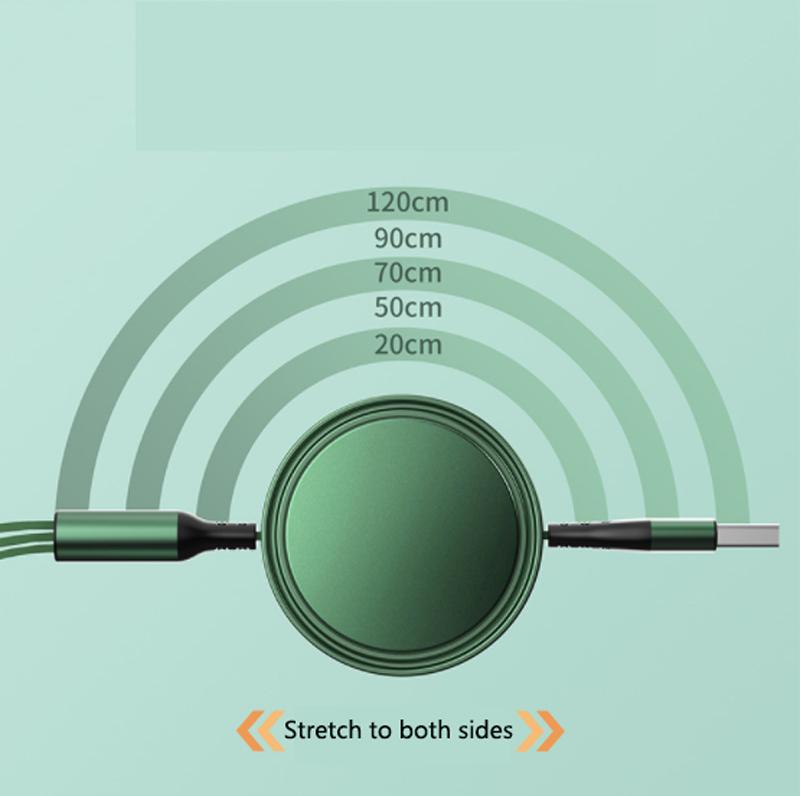 cable一拖三快充3A數據線 三合一USB充電線定製 通用1.5m 4