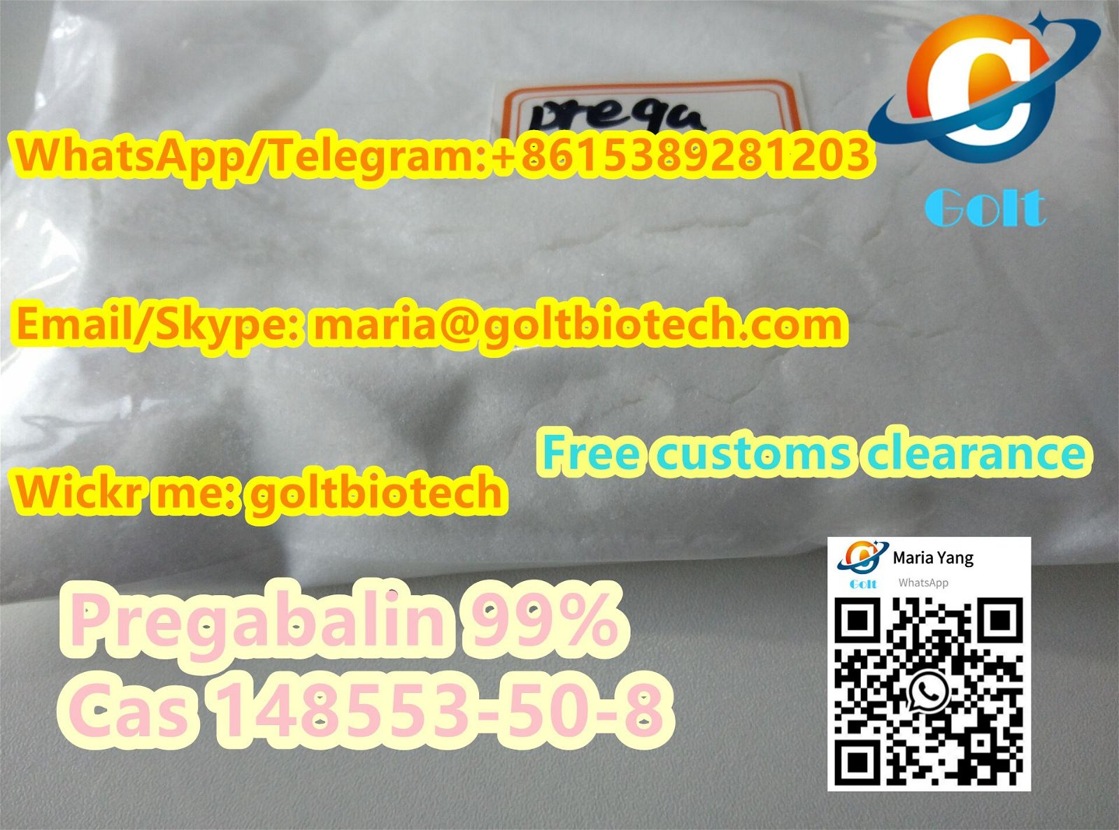 Free customs clearance Anti-Epileptic Prega balin Cas 148553-50-8 Lyrica 2