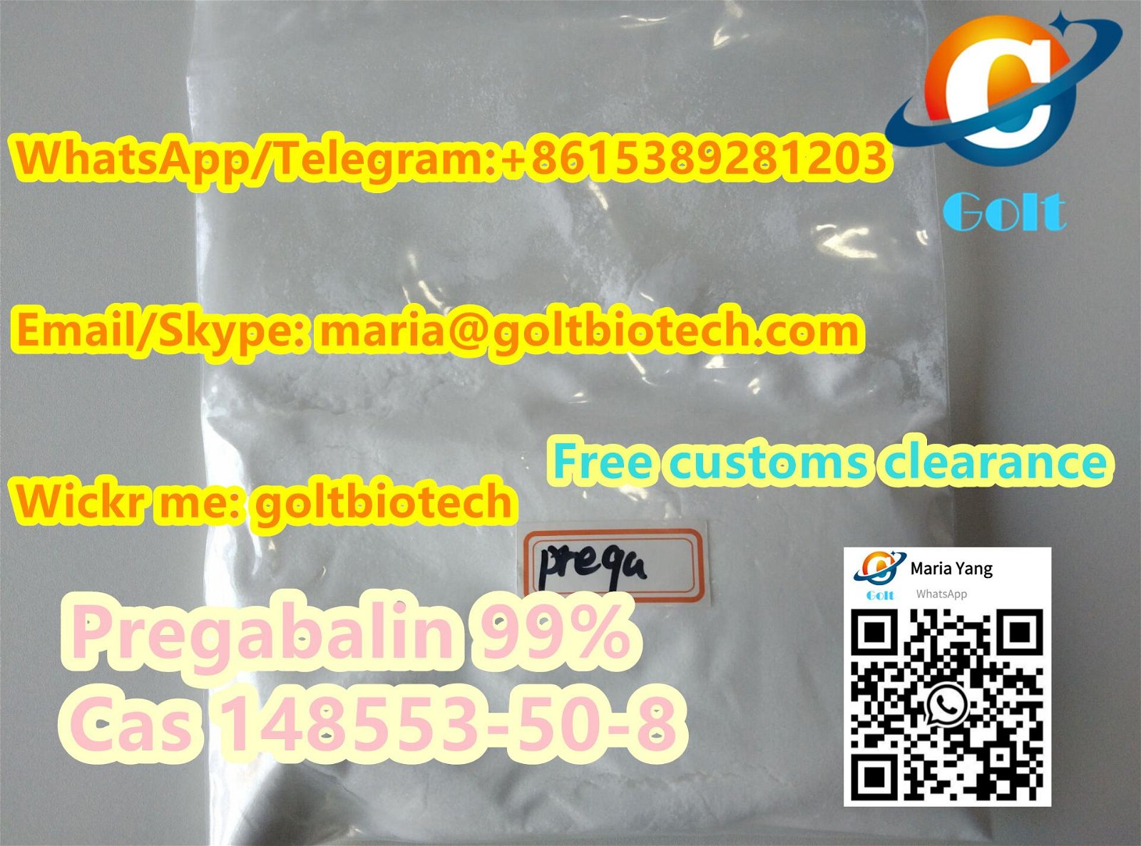 Free customs clearance Anti-Epileptic Prega balin Cas 148553-50-8 Lyrica 4