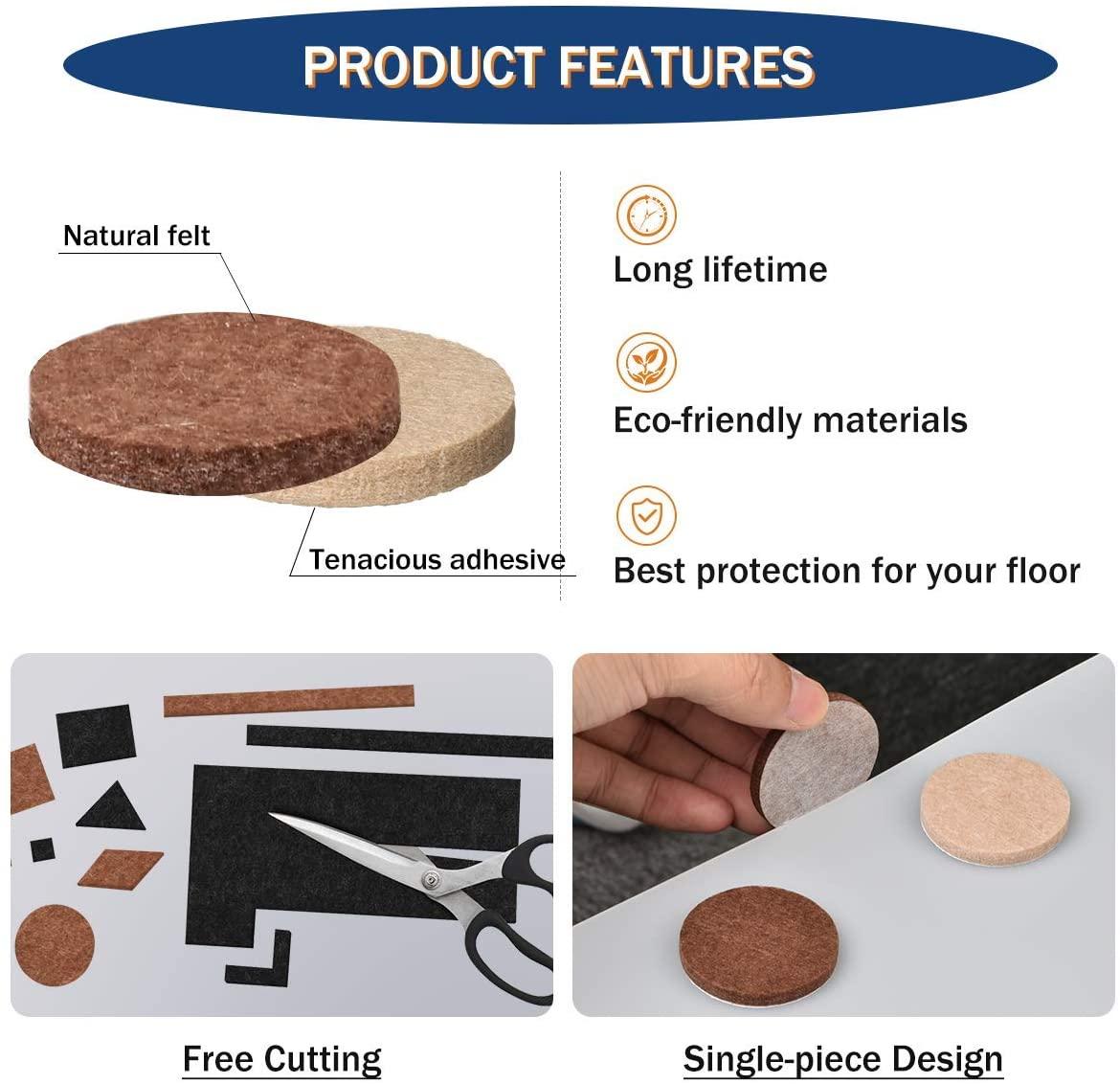 Customized Self Adhesive Felt Furniture Pads for floor ...