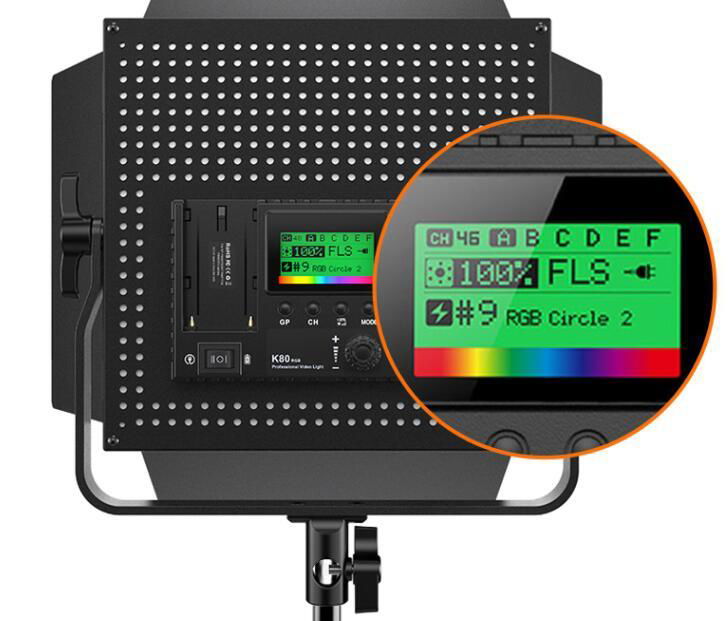 K80RGB Colorful RGB LED Panel Lighting metal panel camera Photographic lighting 4