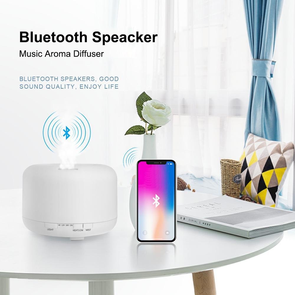 Ultrasonic White 7 light Bluetooth speacker Air humidifier Aroma Diffuser 3