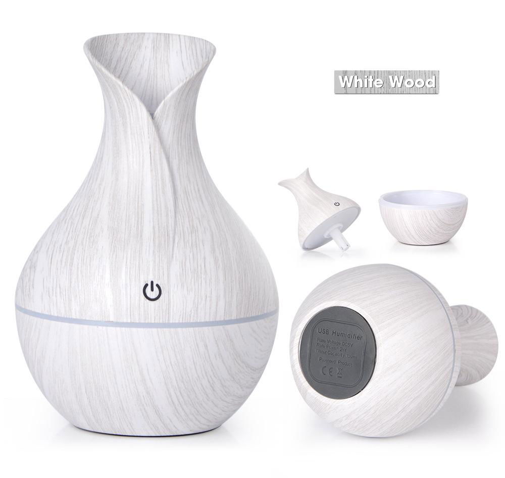 130ml mist spray Vase woodgrain electric aroma diffuser Air Humidifier 3