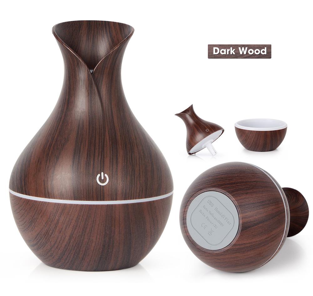 130ml mist spray Vase woodgrain electric aroma diffuser Air Humidifier