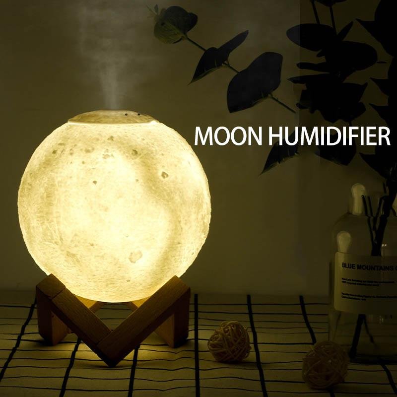 Ultrasonic mist Round 3D Moon Lamp Night light electric diffuser Air Humidifier 4