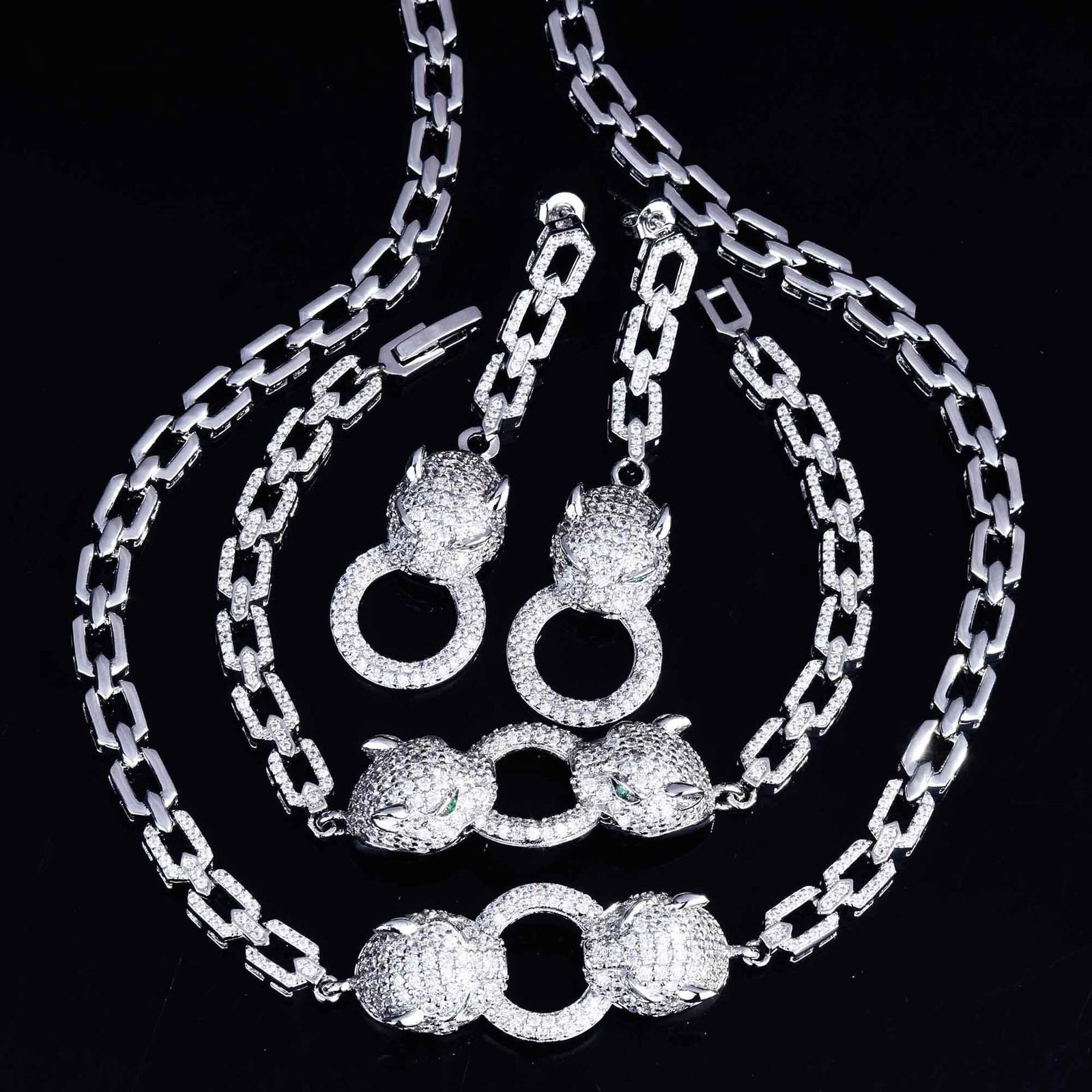 925 sterling silver jewelry set trendy zirconia party jewelry set 2