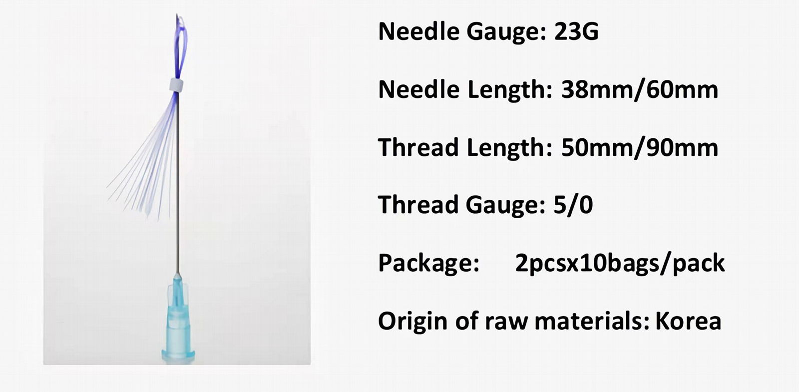 PDO Thread Multi Threads 23G-38mm/60mm L-type pdo thread for forehead 2