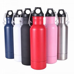 single wall stainless steel two section sport water bottle drinking bottle