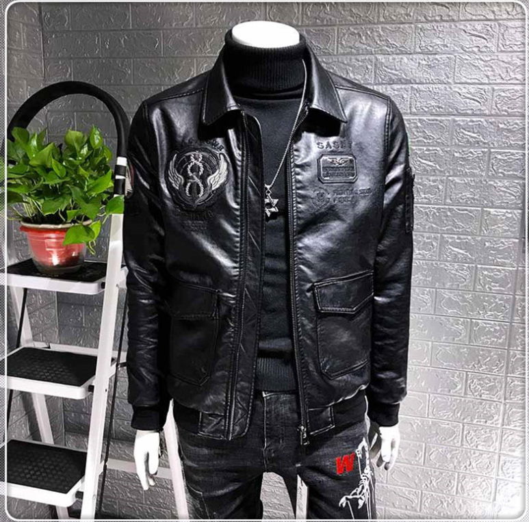 Leather jacket men's self-cultivation Korean version of the trend handsome 2019 5