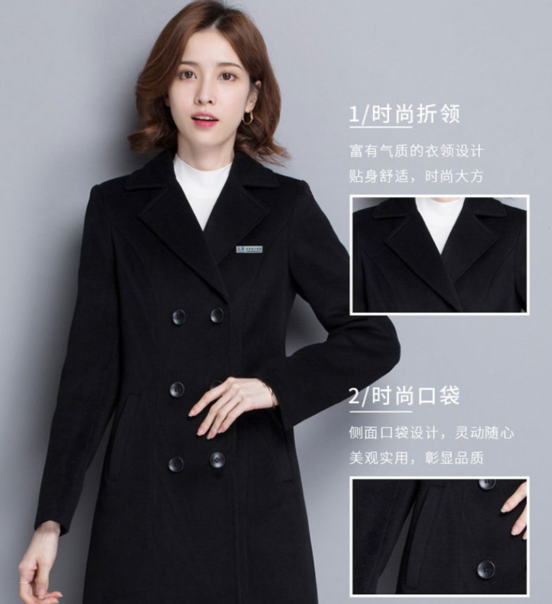 0Professional wear woolen coat female hotel bank front desk sales department mid
