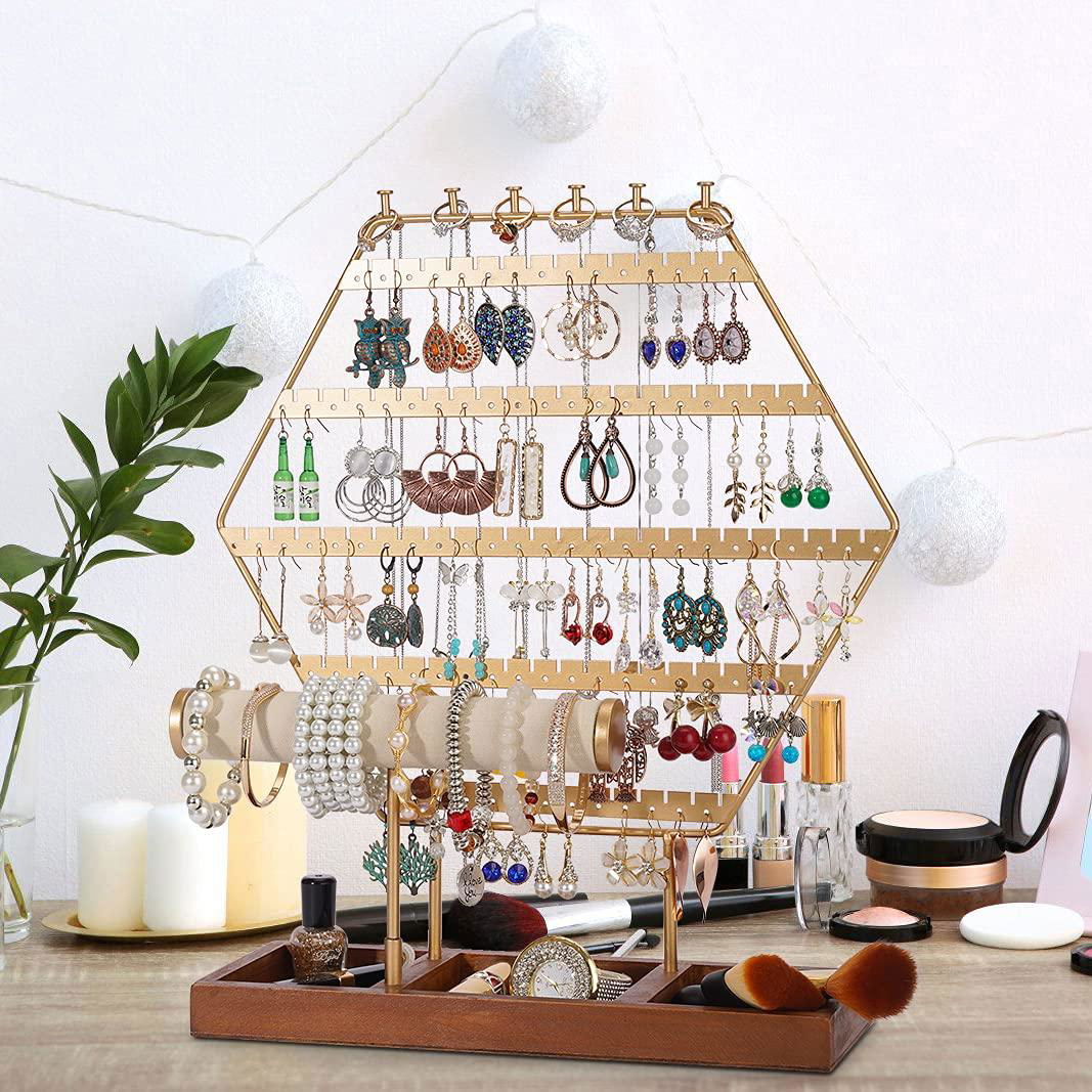 EARRING HOLDER STAND EARRING ORGANIZER 6-TIER EARRING STAND HEXAGONAL JEWELRY ST 2