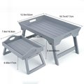 2 PACKS BRAKFAST TRAYS TABLE, WOODEN BED TRAY AND SOFA ARMREST TRAY TABLE SERVIN 4