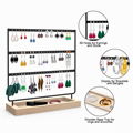 EARRINGS ORGANIZER JEWELRY DISPLAY STAND, 144 HOLES EARRING HOLDER RACK WITH WOO