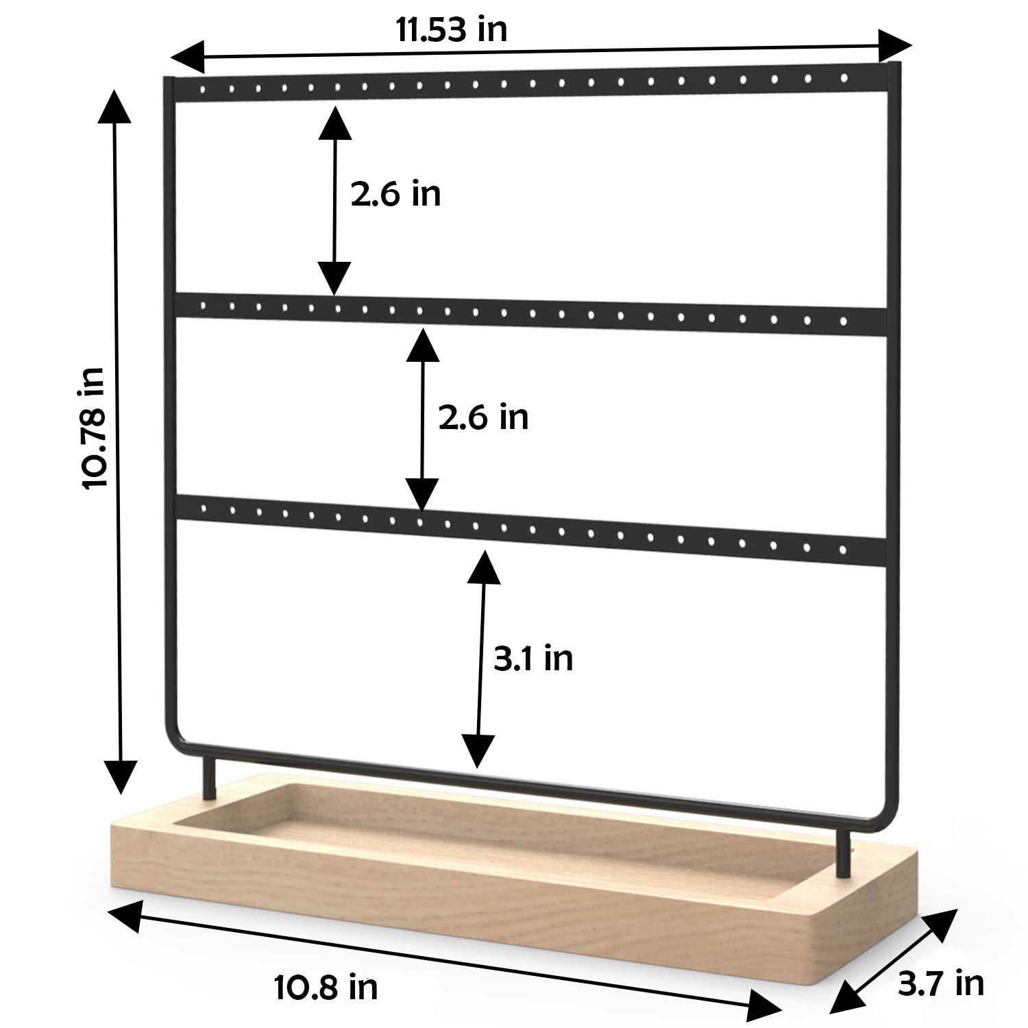 EARRING STAND DISPLAY RACK 3-TIER EAR STUD HOLDER JEWELRY ORGANIZER EAR STUD EAR 5