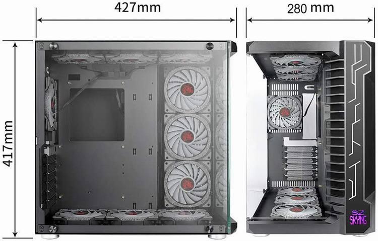 Gaming PC Case ATX Computer Game Case Mid Tower 3.0 USB Tempered Glass Panel 4