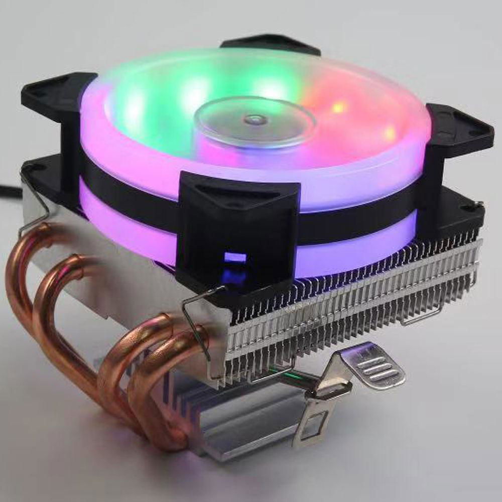 CPU Cooler RGB LED Colorful Air Heatsink New 4 Pipes Universal PC Processor Cool
