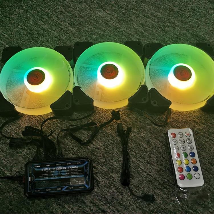 RGB Fans Gaming Pc Computer Fan Led Multi-colors 6Pin 120mm Cpu Cooler Fan 3
