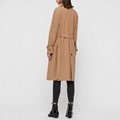 Turn Down Collar Single-breasted Women Trench Coat Long Jacket 4