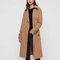 Turn Down Collar Single-breasted Women Trench Coat Long Jacket
