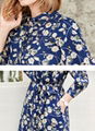 Floral print button up shirt dress with belt 5