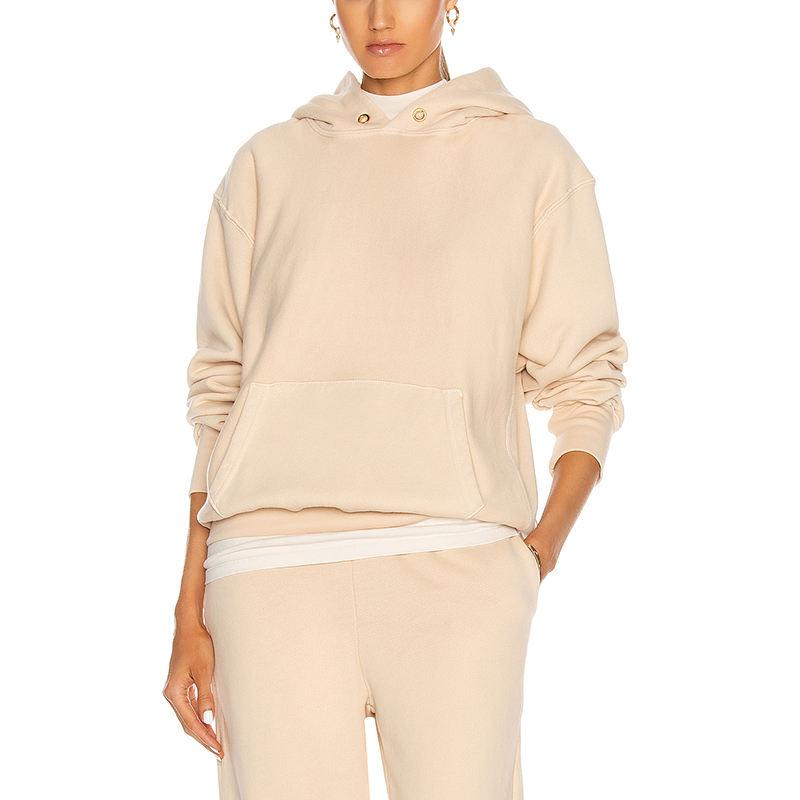  Simple Pure Color Women Hoodie Custom Logo Tracksuit 3