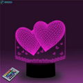 Love Heart Shape 3D Desk Lamp Best