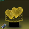 Love Heart Shape 3D Desk Lamp Best Promotional Gifts Half Price on Sale 2