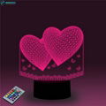 Love Heart Shape 3D Desk Lamp Best Promotional Gifts Half Price on Sale 3