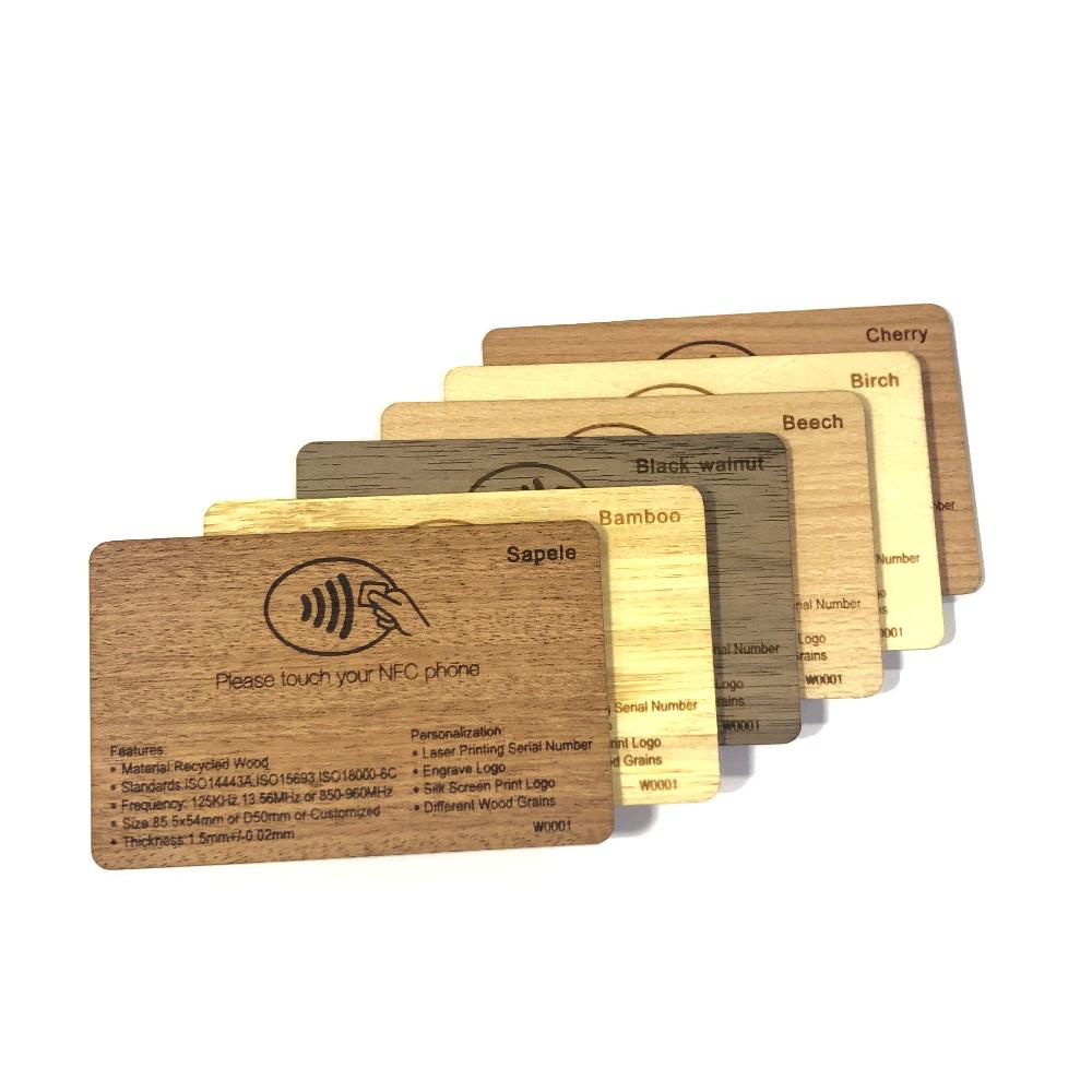 NFC wooden hotel key card RFID ISO14443A Smart NTAG213/216  4