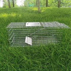 Folded humane live animal cage traps rabbit fox traps High Sensitivity Wire wild